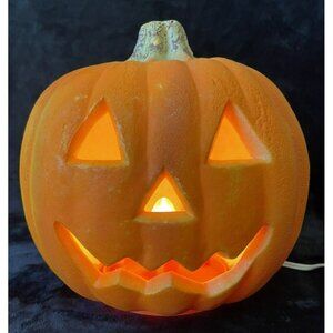 Gemmy Industries Light Up Halloween Foam Mold Pumpkin 8" Jack O Lantern